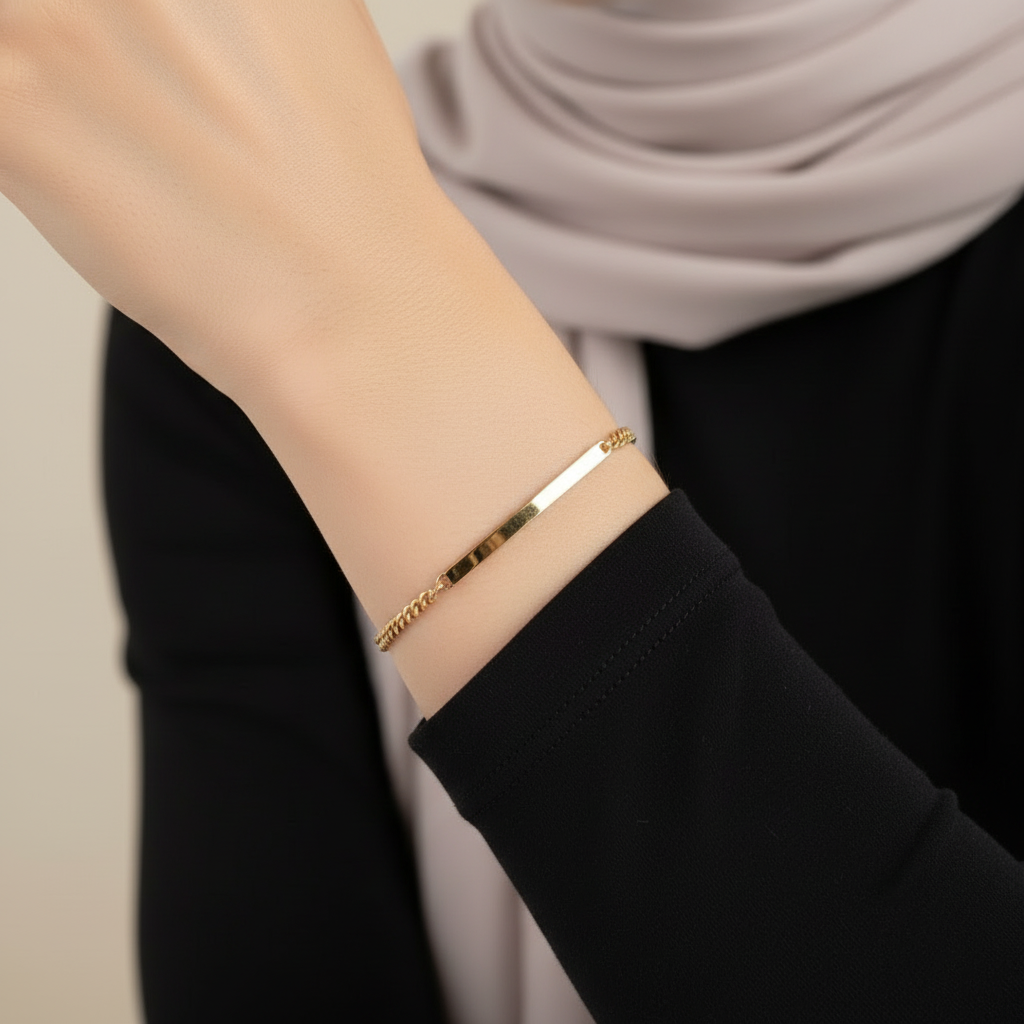 Cuban Plate Bracelet For Women - 3mm