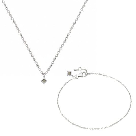 Set Shiny Necklace + Bracelet For Women