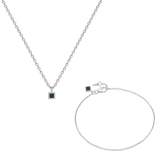 Set Minimalistic Necklace + Bracelet For Women