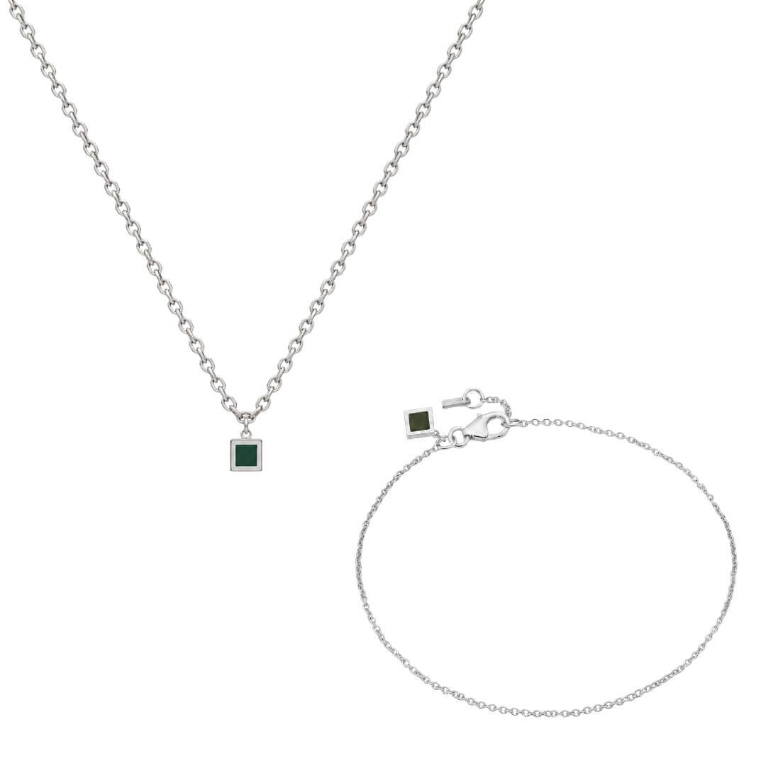 Set Minimalistic Necklace + Bracelet For Women