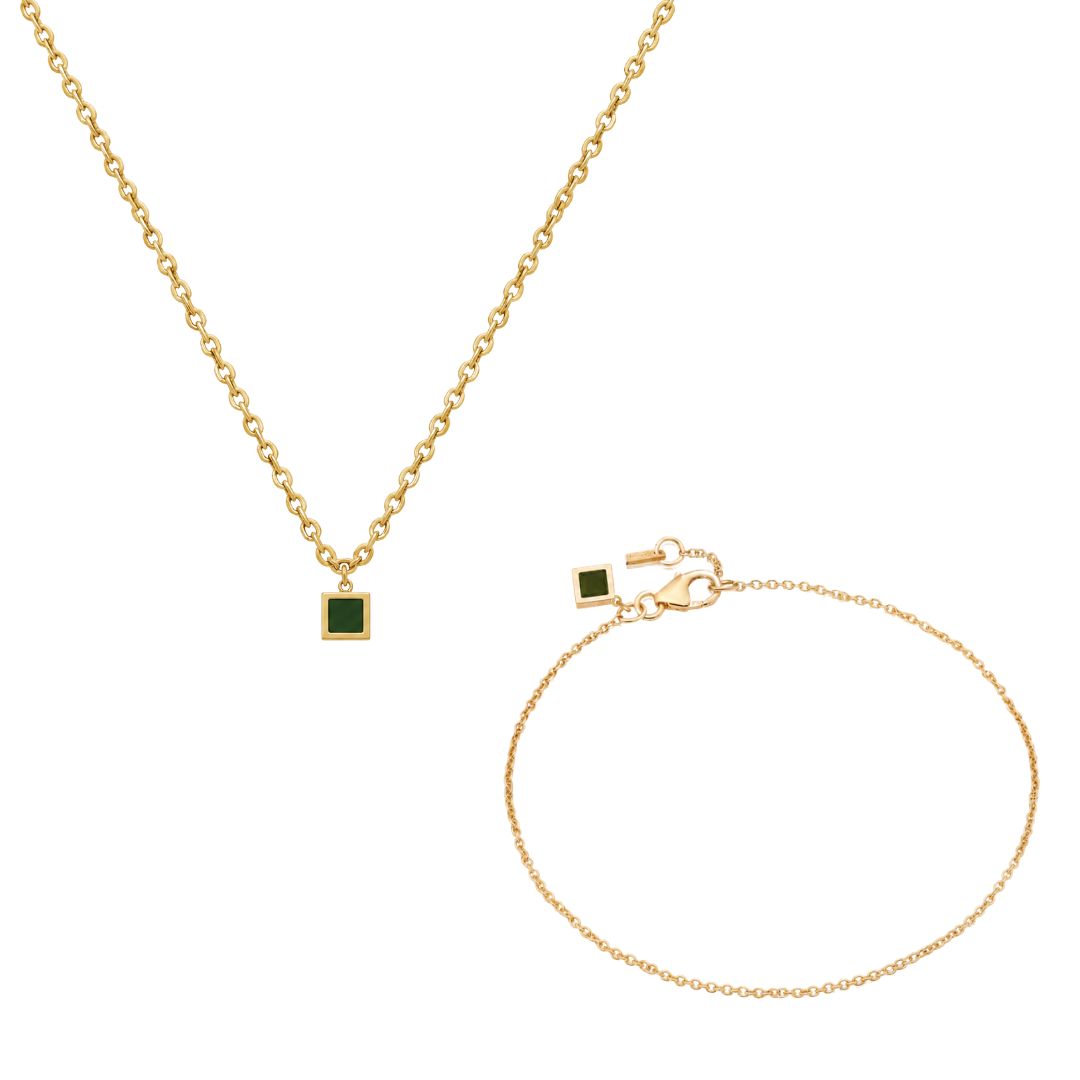 Set Minimalistic Necklace + Bracelet For Women
