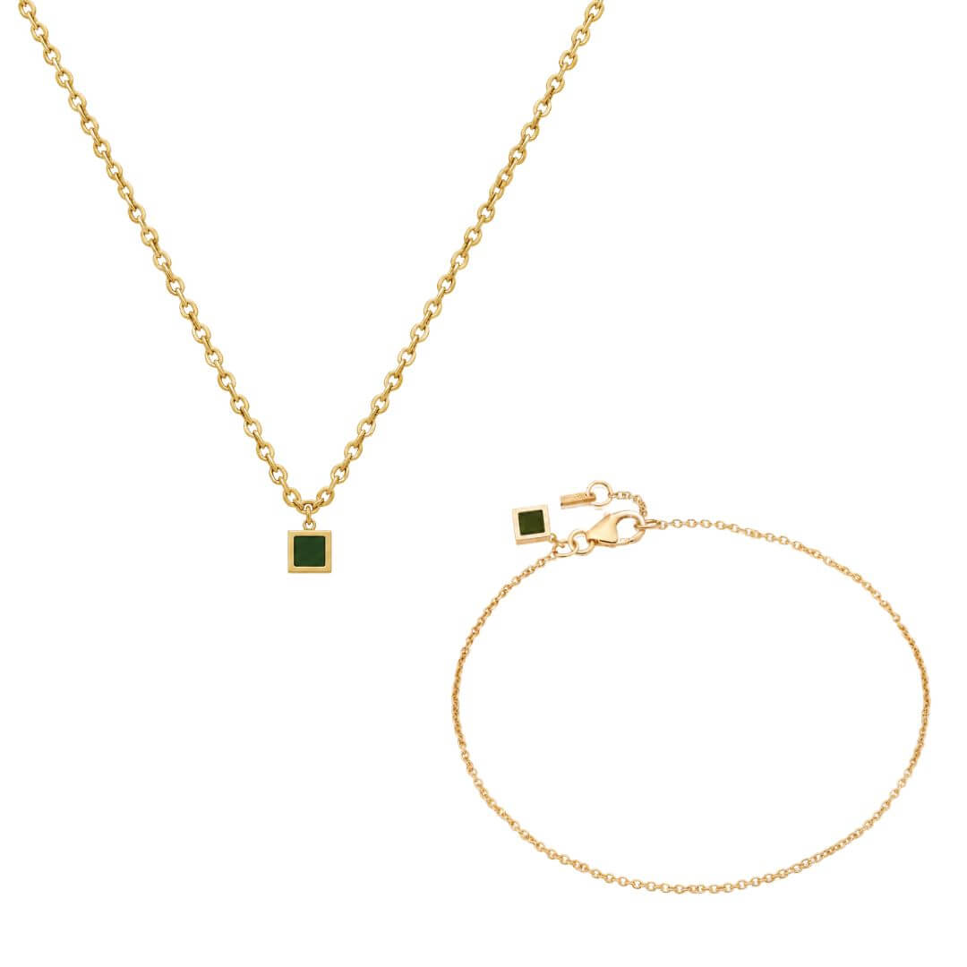 Set Minimalistic Necklace + Bracelet For Women