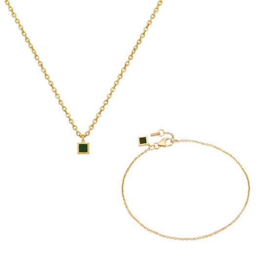 Set Minimalistic Necklace + Bracelet For Women